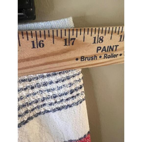 J McLaughlin Red White Stripes Textured Fabric Fringe Hem Straight Skirt Size 12 - Picture 5 of 9